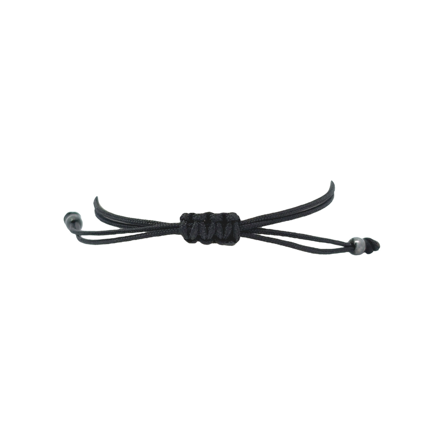 Gift-ready packaging of black macrame bracelet with gold and diamond letter Z