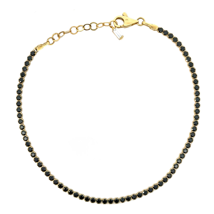Adjustable gold bracelet for women featuring black onyx