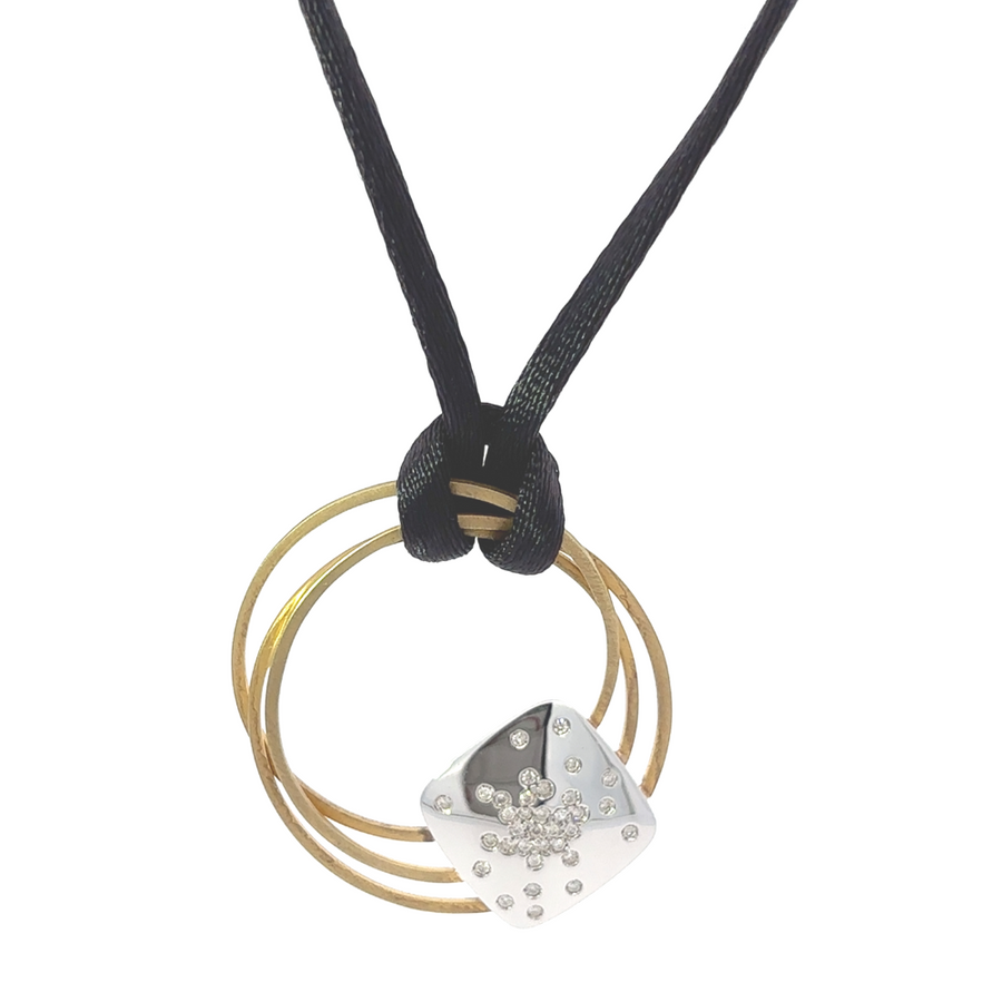 18k gold unisex necklace with .24 CT diamonds