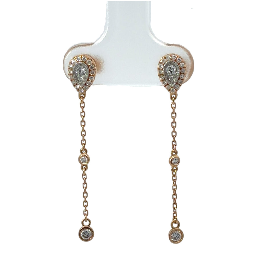 18k gold diamond earrings with 0.17 carat gemstone