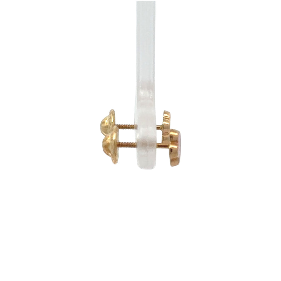 Elegant 18k gold flower stud earrings for babies and women