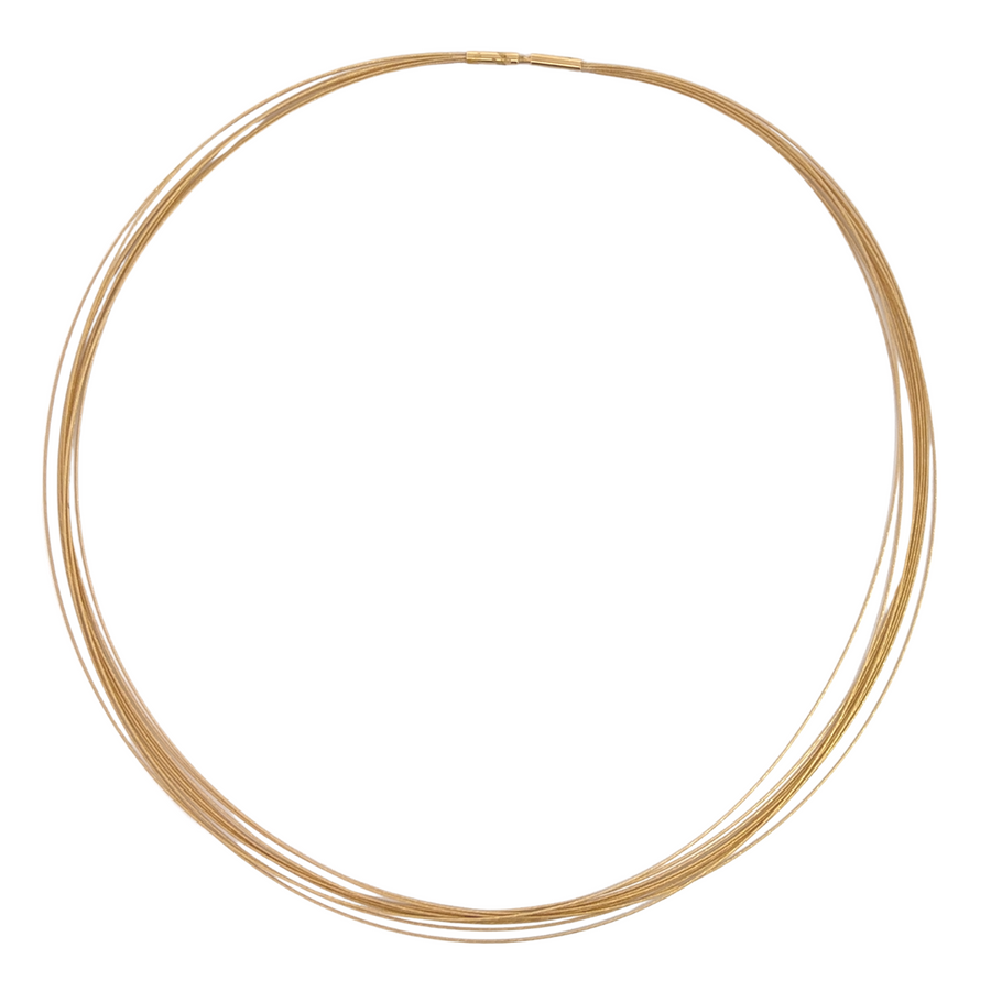 Elegant 16.75-inch gold necklace displayed on white background