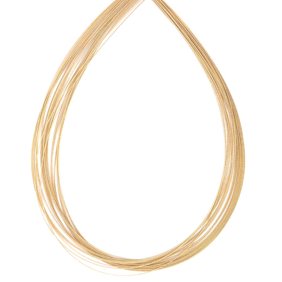 Close-up of 18k gold necklace with polished finish
