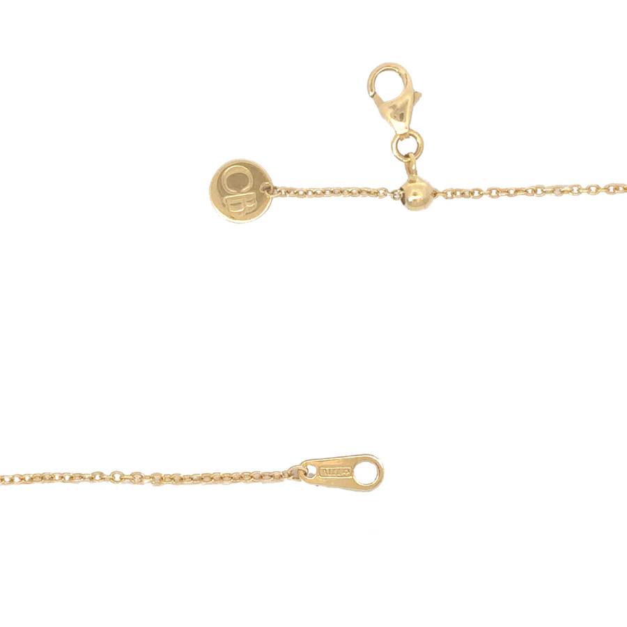 Necklace shown with adjustable clasp extended
