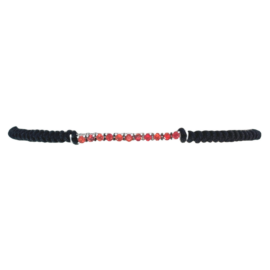 Handwoven 18k gold macrame bracelet with stone accents