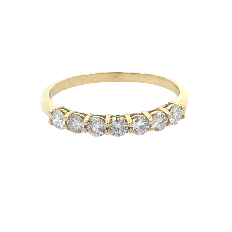 18k gold minimalist ring size 7 on white background