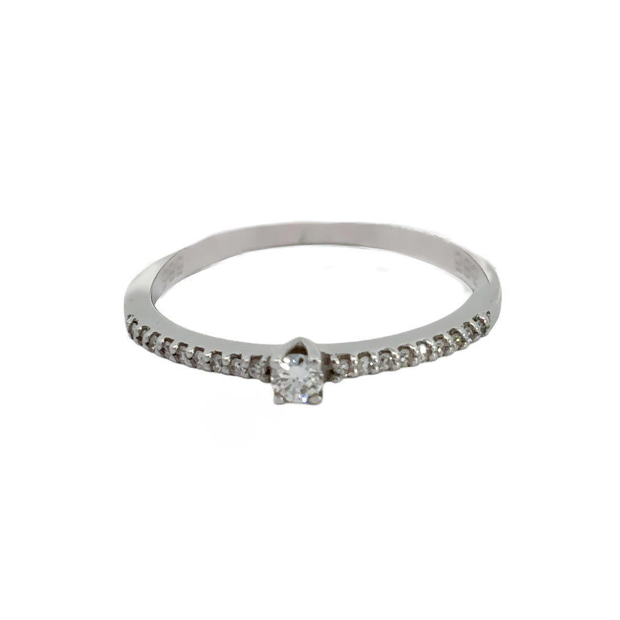 Elegant women's gold ring with diamond, size 7.5