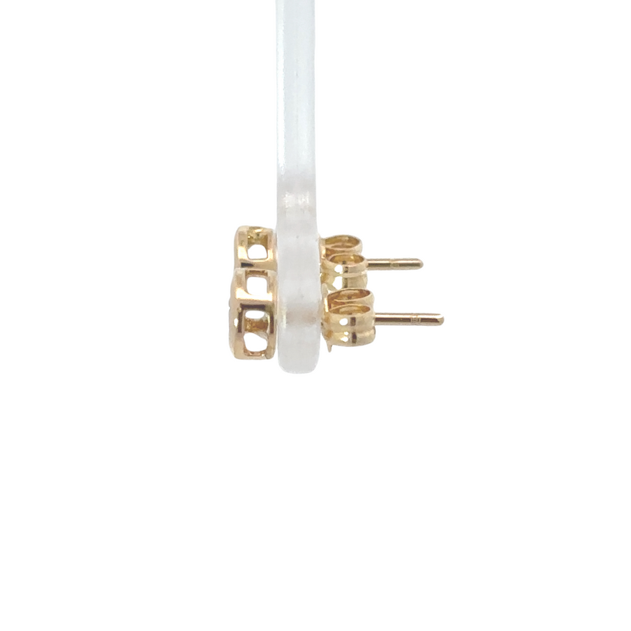 Lightweight 18k gold earrings with subtle sparkle
