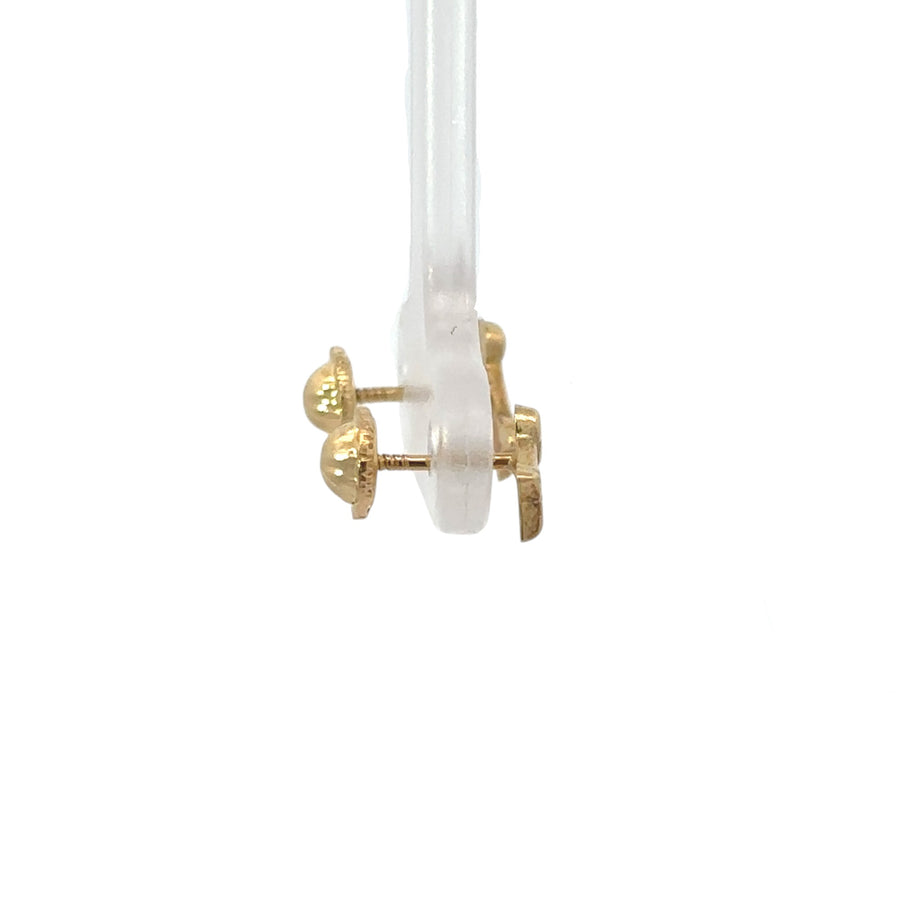 Small solid arrow earrings in polished 18k gold