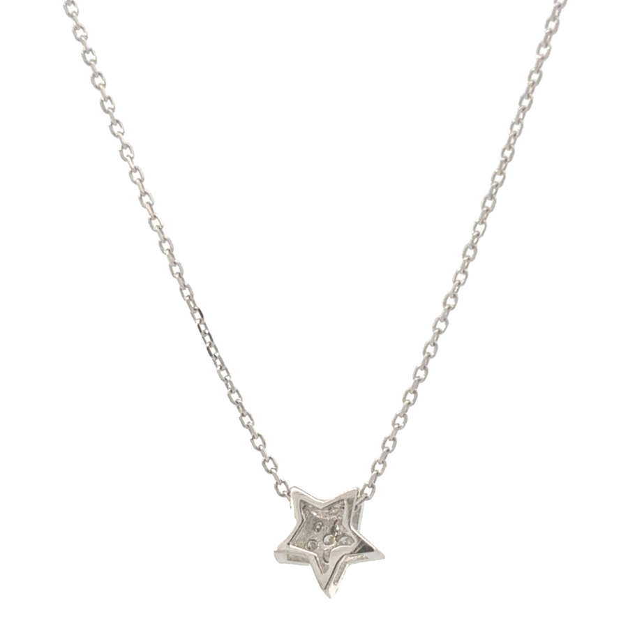 Dainty 18k gold necklace featuring sparkling star charm