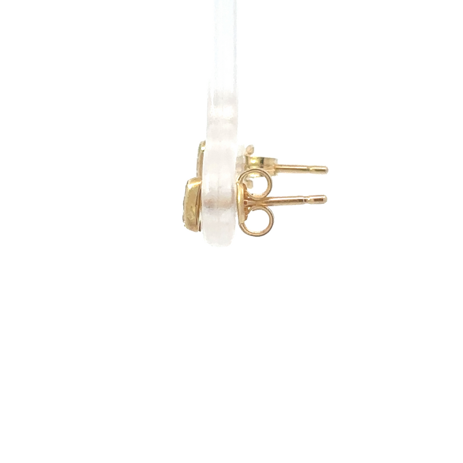 Elegant baby-safe gold stud earrings with secure back