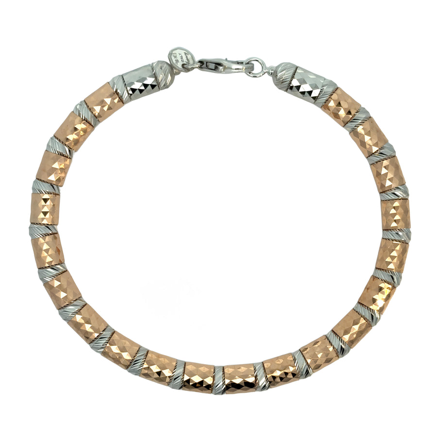 Elegant 18k gold bracelet featuring contrasting finishes
