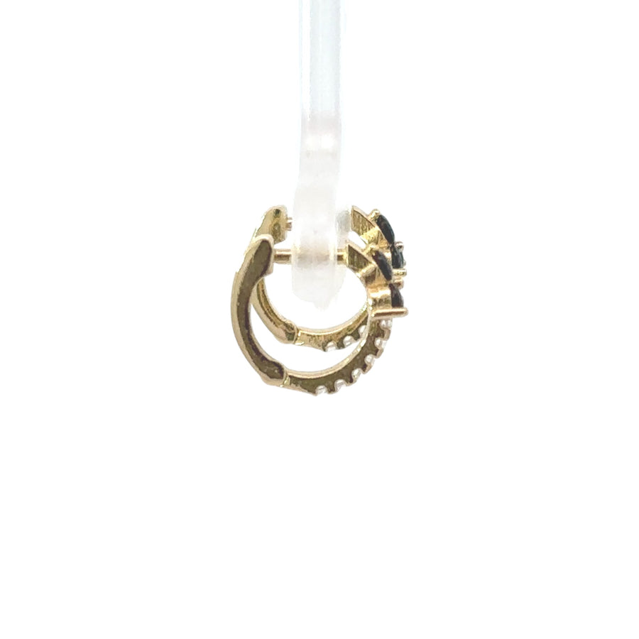 Delicate 18k gold earrings with tiny cubic zirconia
