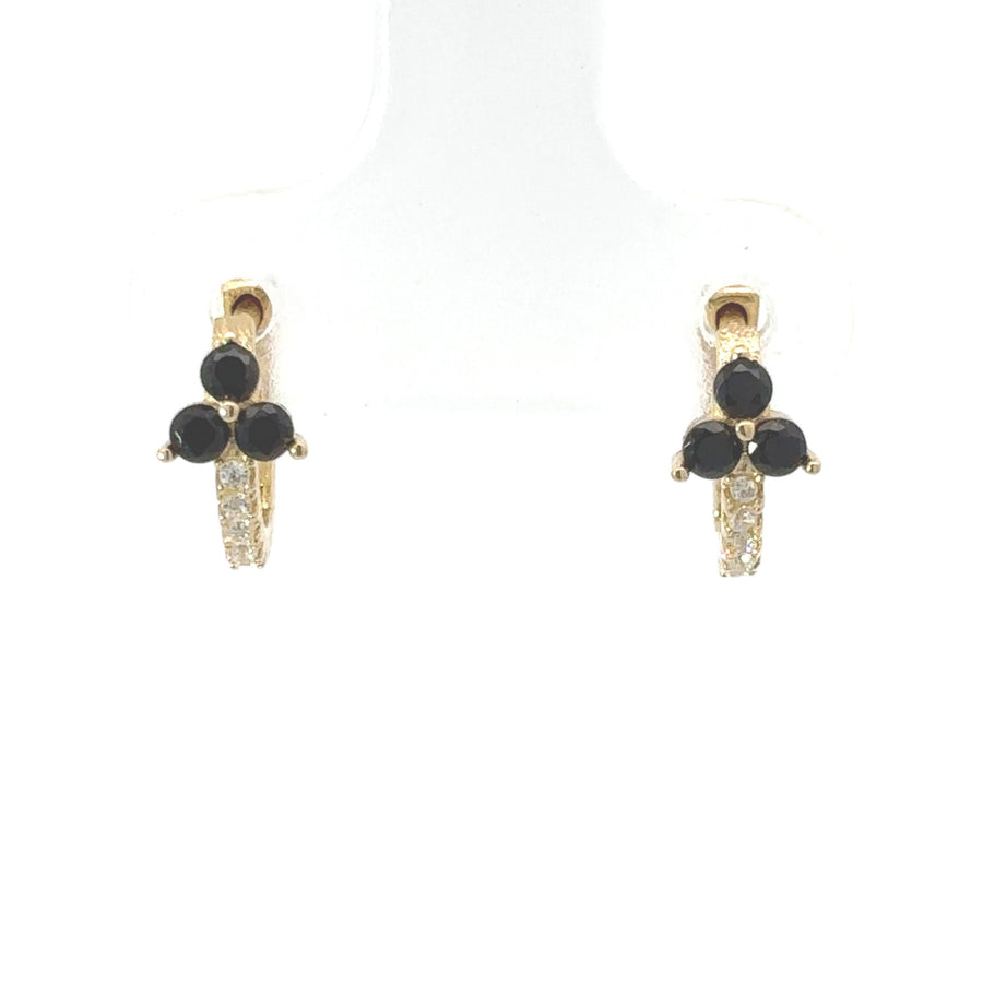 18k gold extra small stud earrings with CZ stones
