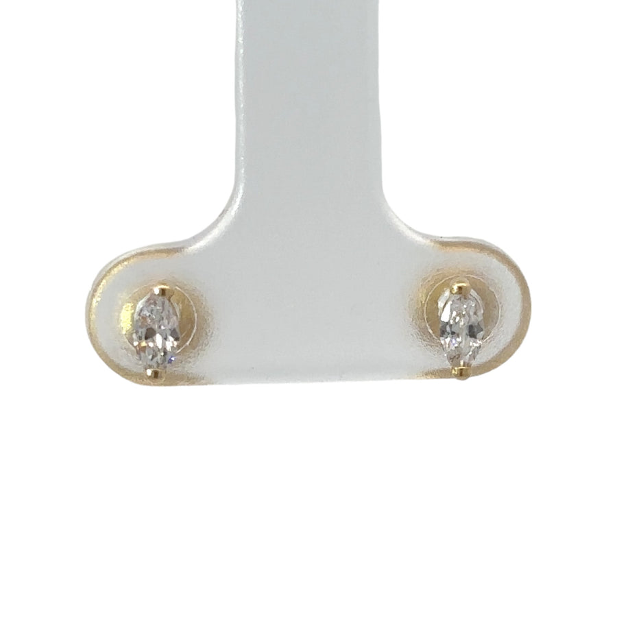 18k gold baby stud earrings with sparkling cubic zirconia