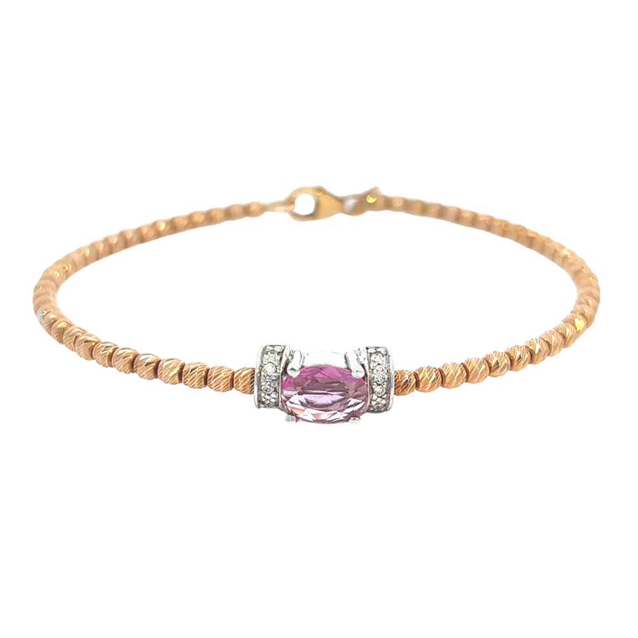 Elegant women’s bracelet in rose gold with diamond accents