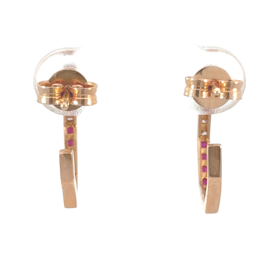 Elegant 18k RGLD hoop earrings for women with precious stones