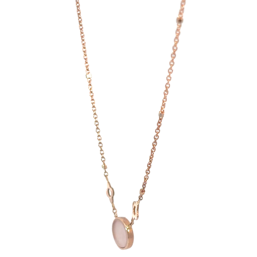Close-up of the rose gold chain showing fine craftsmanship