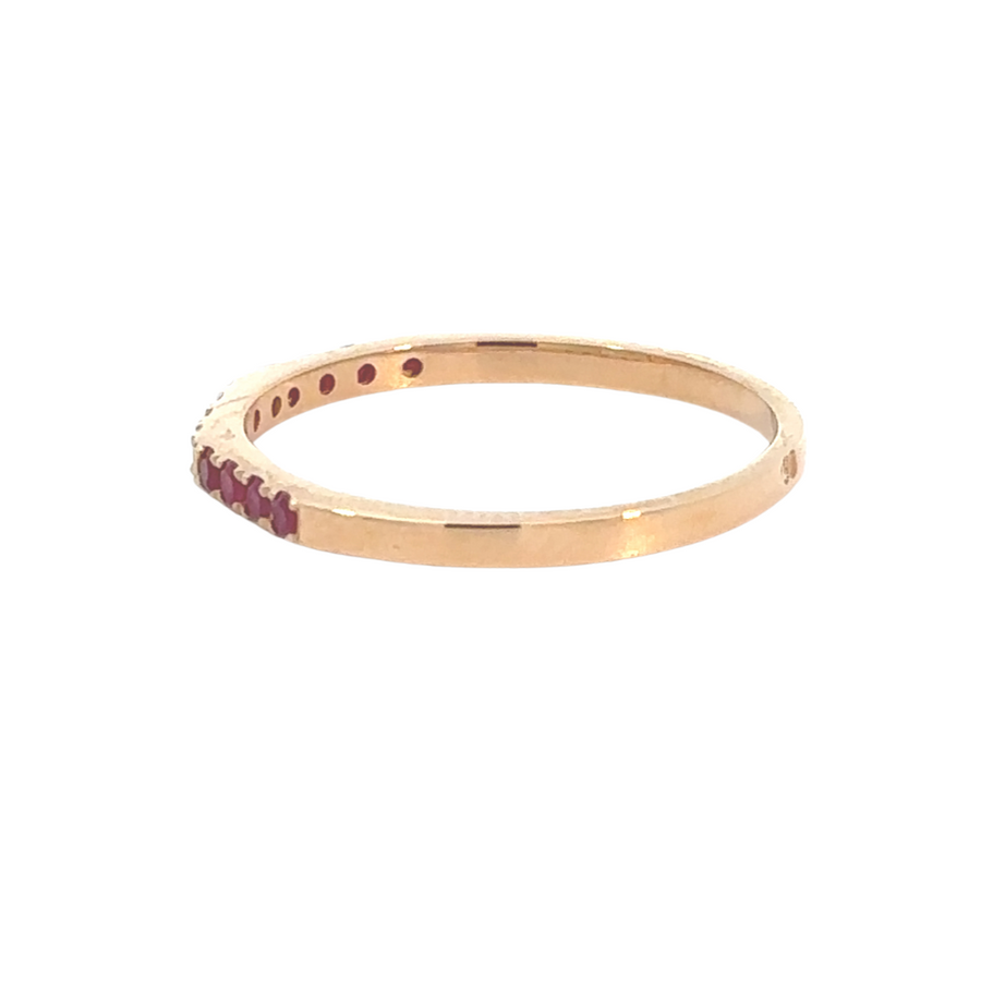 Romantic ruby and diamond ring for women in rose gold