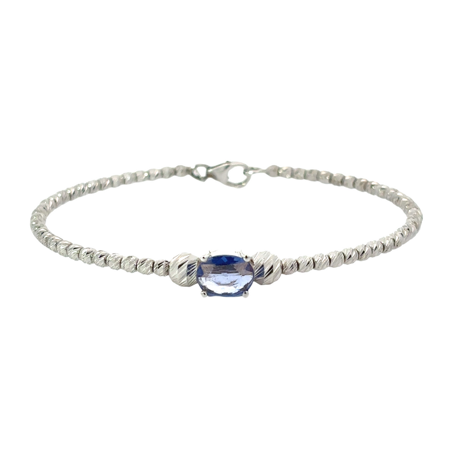 Elegant women’s bracelet in white gold with sapphire
