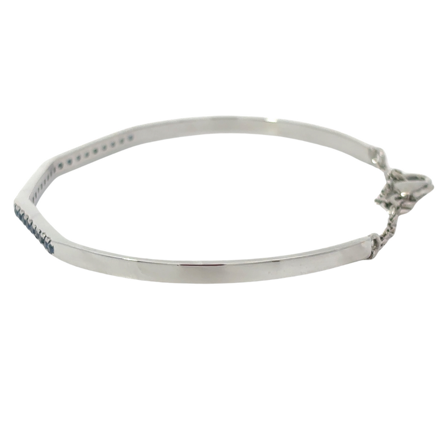 Women's white gold bracelet with blue sapphires and diamonds