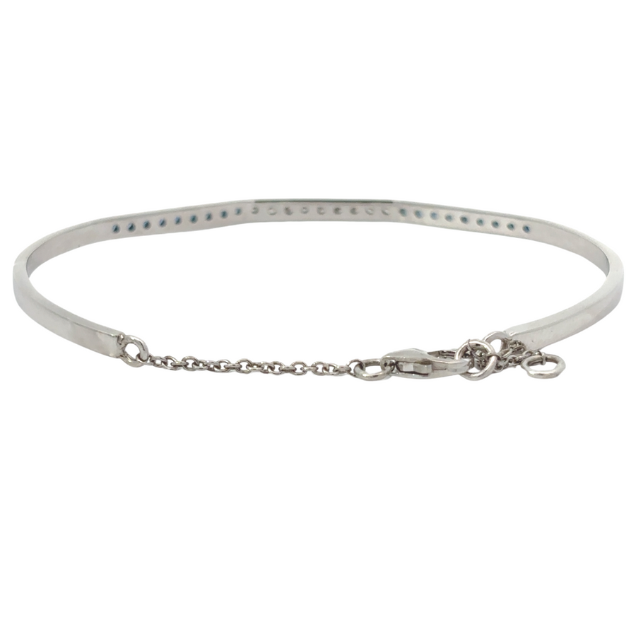 Small size sapphire and diamond bracelet on jewelry stand