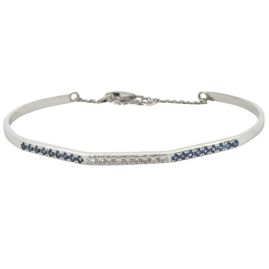 18k white gold bracelet with sapphire and diamond accents