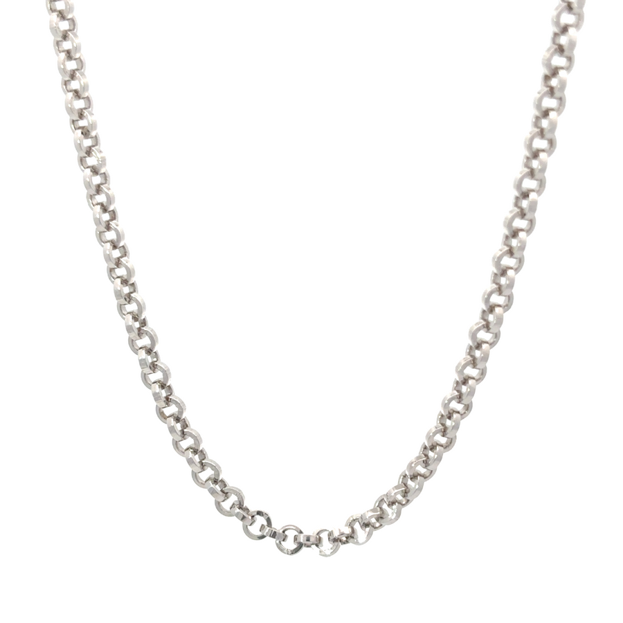 18k white gold chain for men close-up