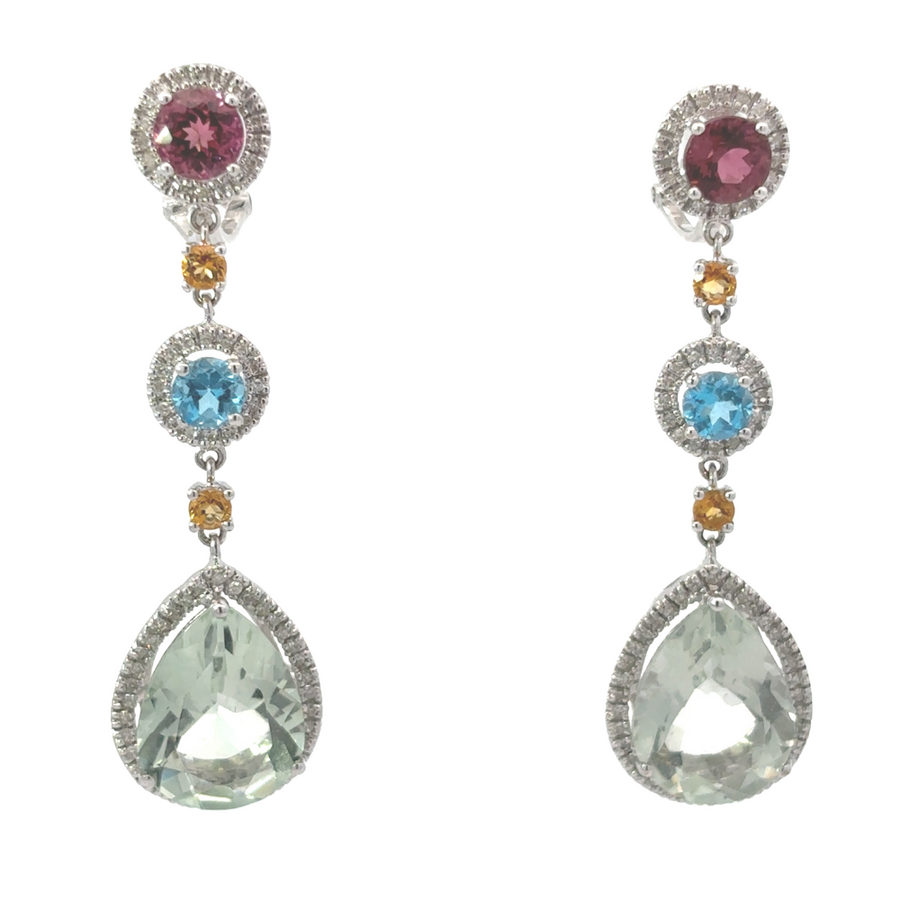 18k white gold earrings with brilliant diamonds