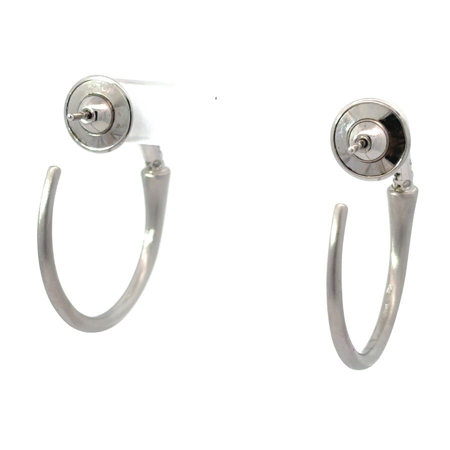 20mm diamond hoop earrings in 18k white gold