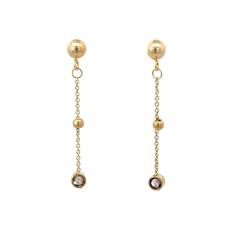 4k Gold Drop Earrings with CZ – Elegant and Timeless