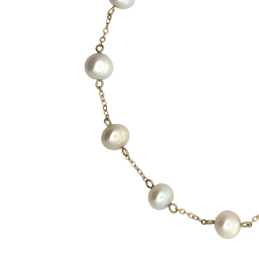 14k Gold Medium 11 Pearl Bracelet for Women