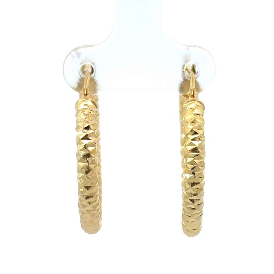 14k Gold Faceted Earrings – 20mm