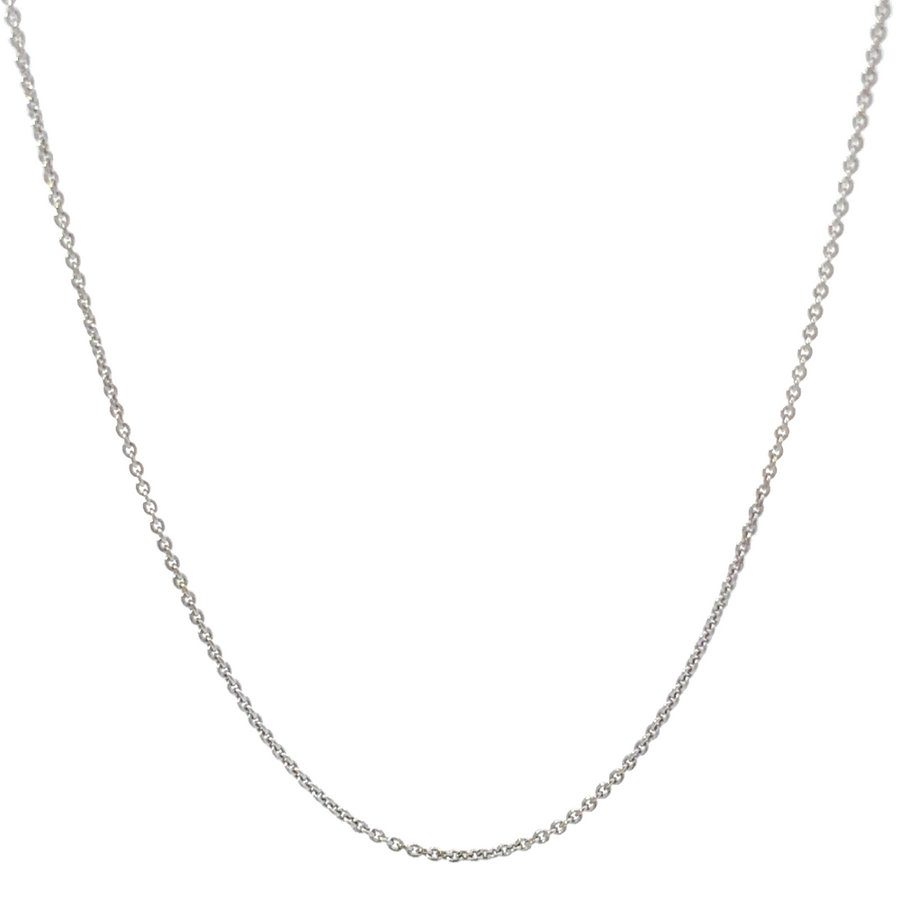 14k White Gold Adjustable Necklace – Unisex, 16 to 18 Inches