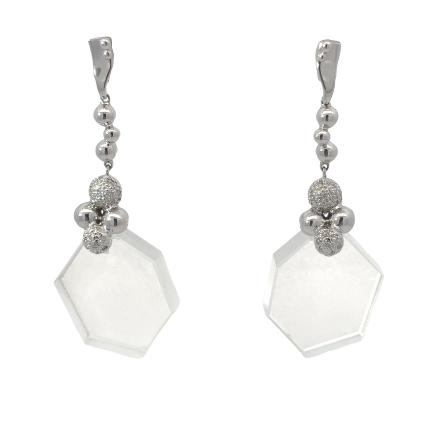 White Gold Earrings with Diamonds – 18k Gold