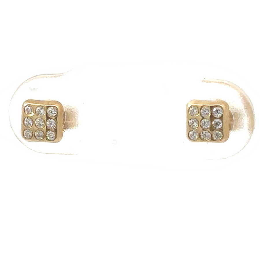 18k Gold Stud Earrings with CZ – For Women & Babies