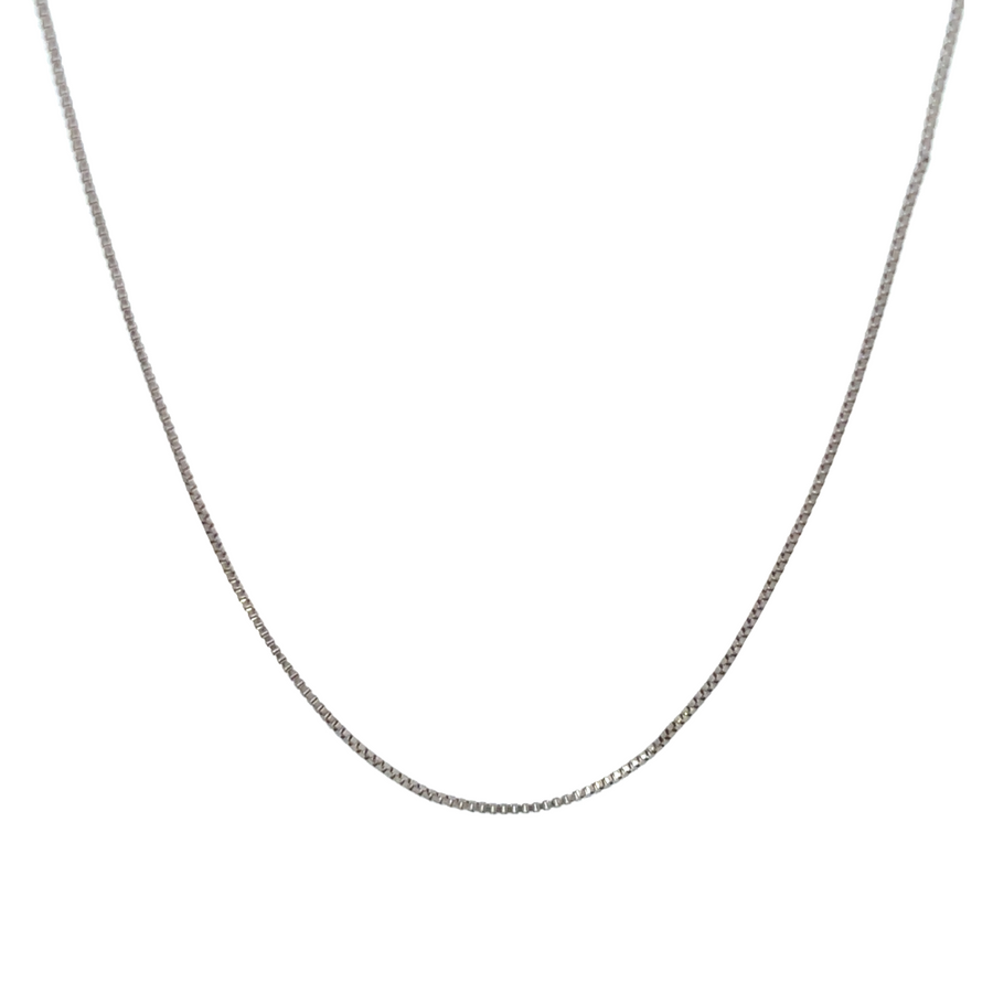 14k White Gold Basic Topo Necklace – Unisex, 16.75 Inches