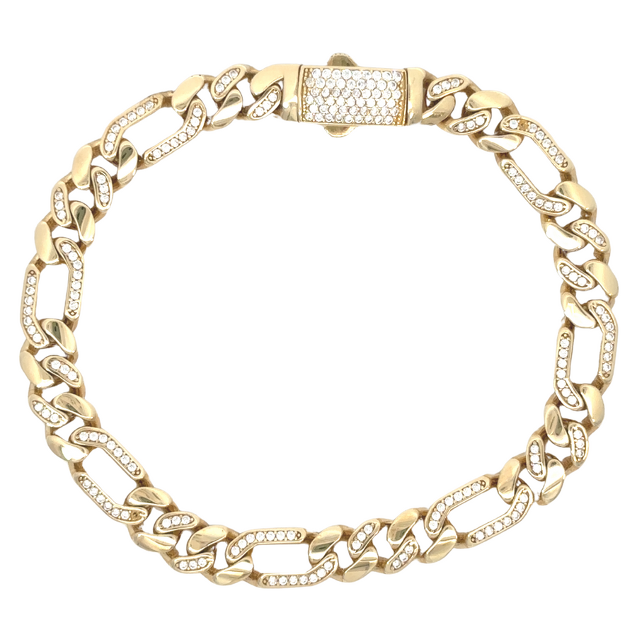 14k Gold Men's Bracelet – 18.5 cm Elegant Design