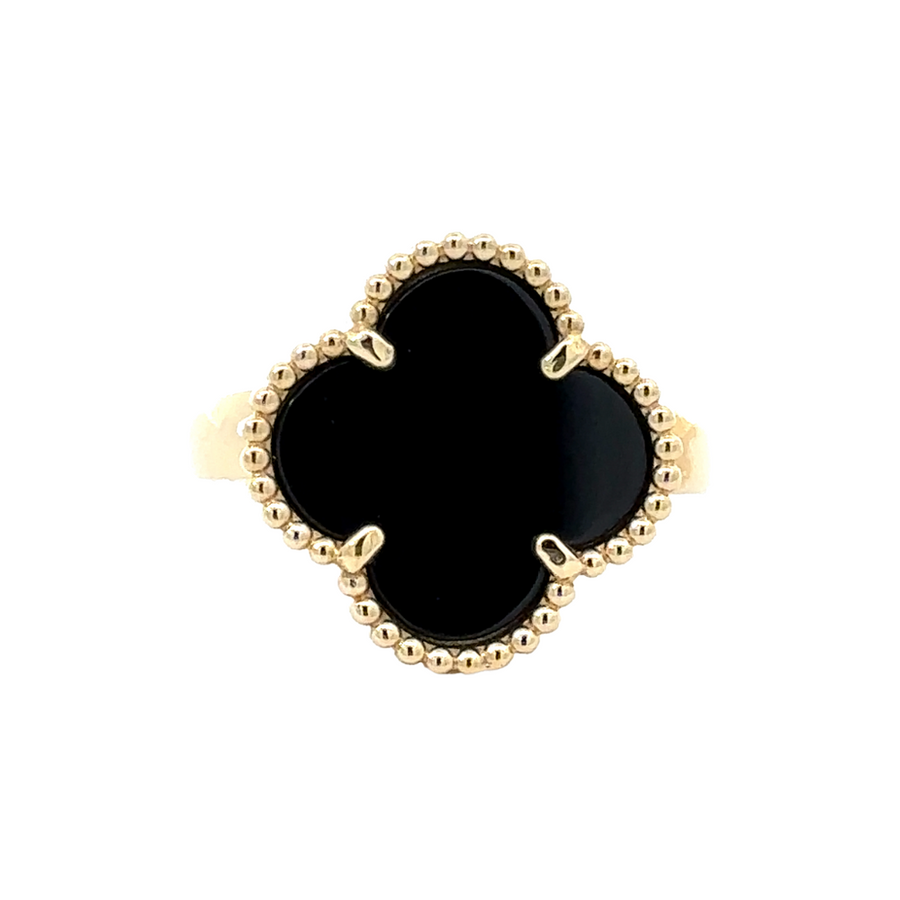 14k Gold Ring with Black Accent - Size 7 for Women