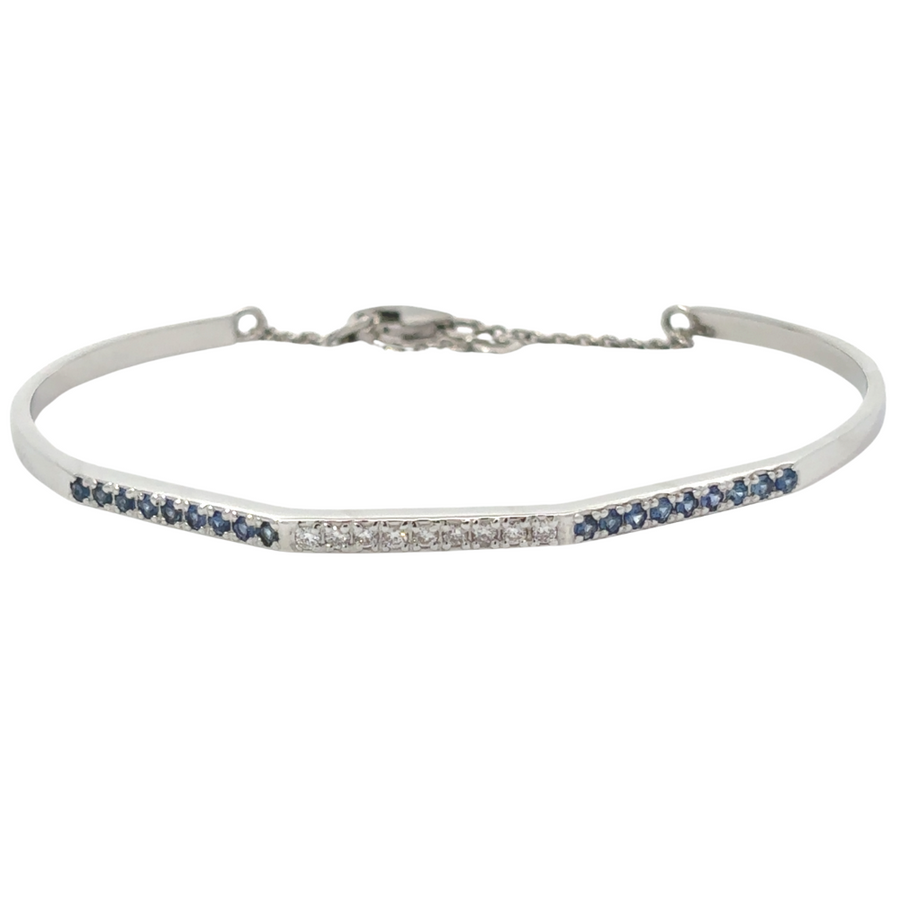 18k White Gold Bracelet with Sapphire and Diamond – Women's Jewelry