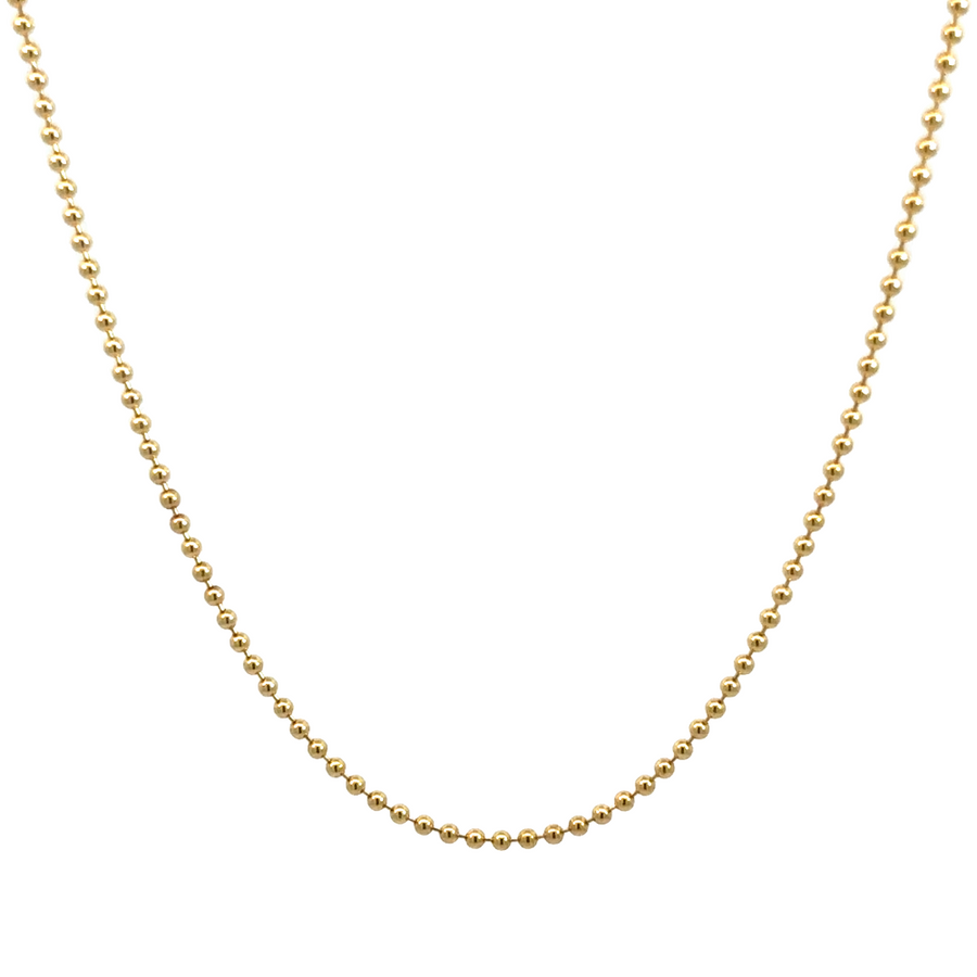 14k Gold XXS Ball Chain – 24 Inches, Unisex