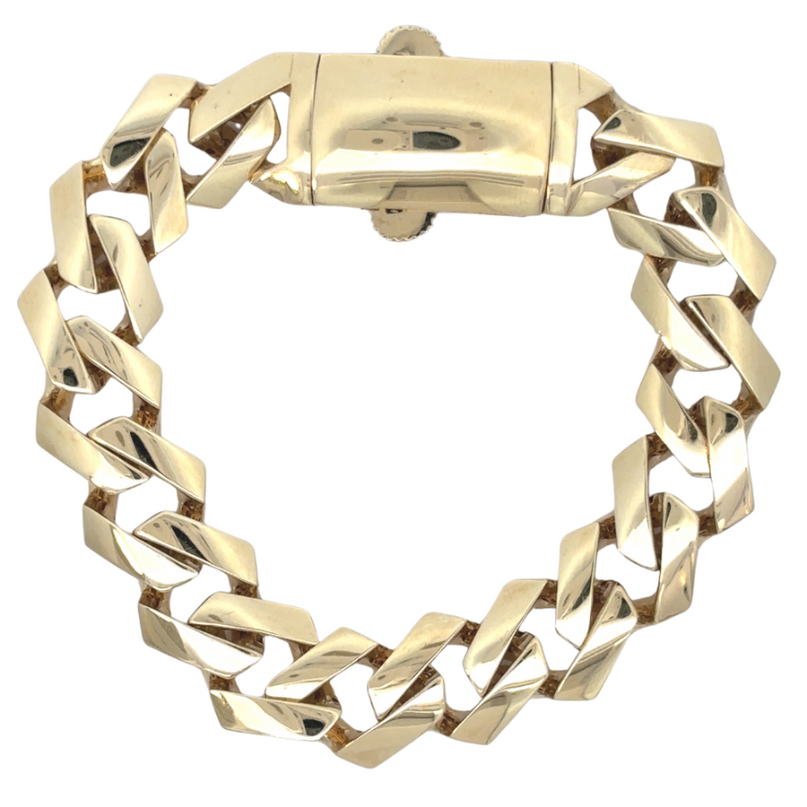 14k Gold Bracelet for Men – 19.5 cm Classic Design