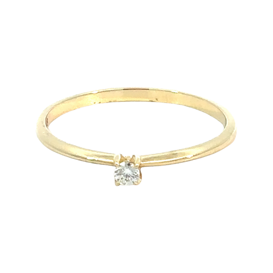 18k Gold Ring with Center Diamond – Size 7