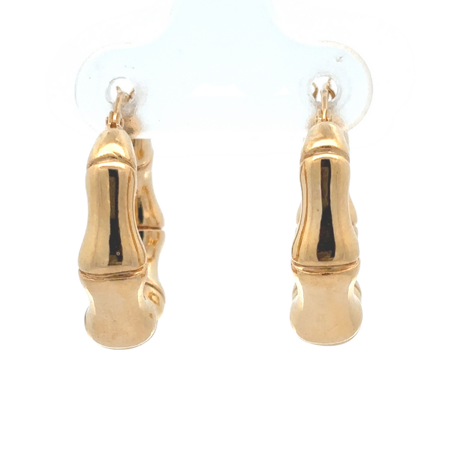 14k Gold Medium Bamboo Earrings for Women