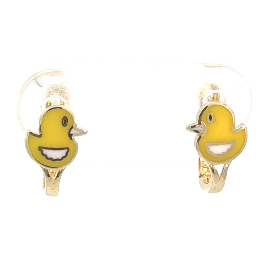 14k Gold Yellow Duck Earrings for Women and Babies