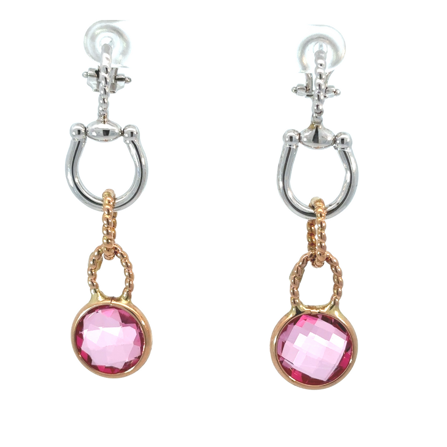 14k Gold Earrings 2 Tones Maria Pink – Women's Jewelry