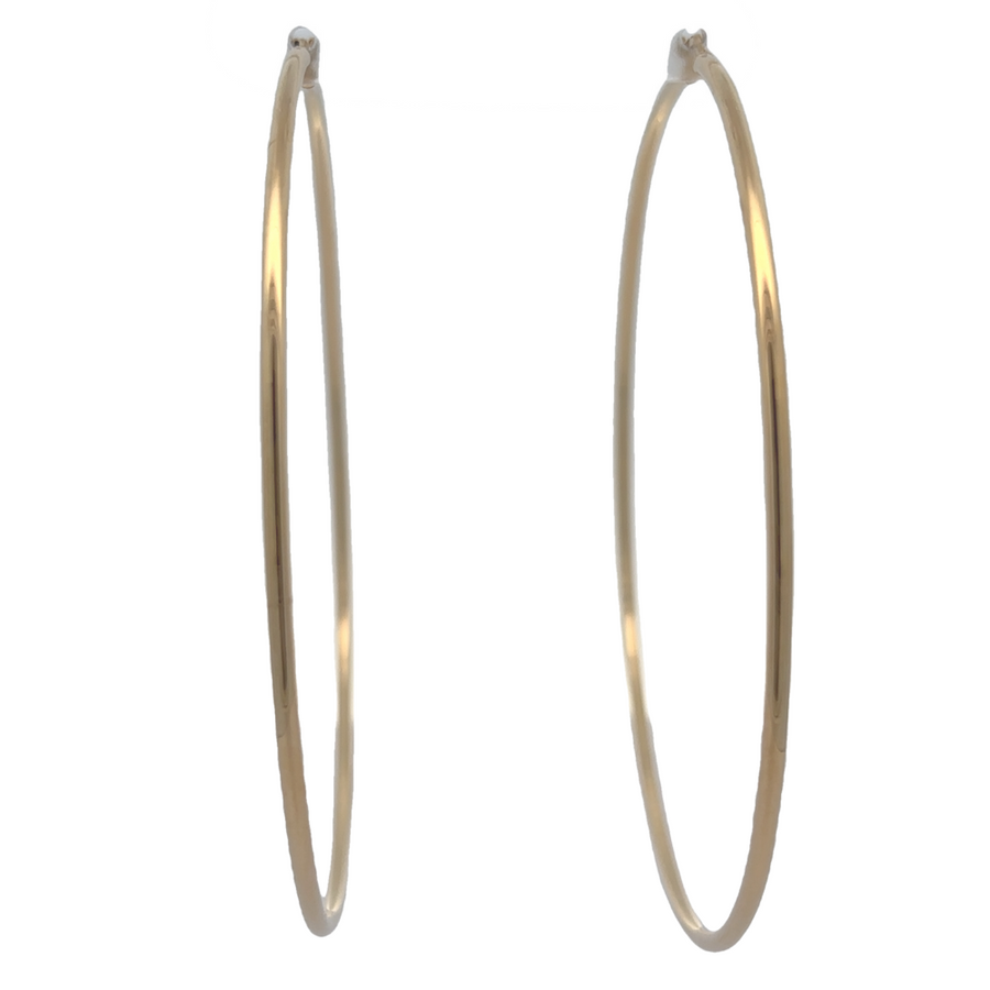 14k Gold Argolla XXL Solid Earrings – 83mm