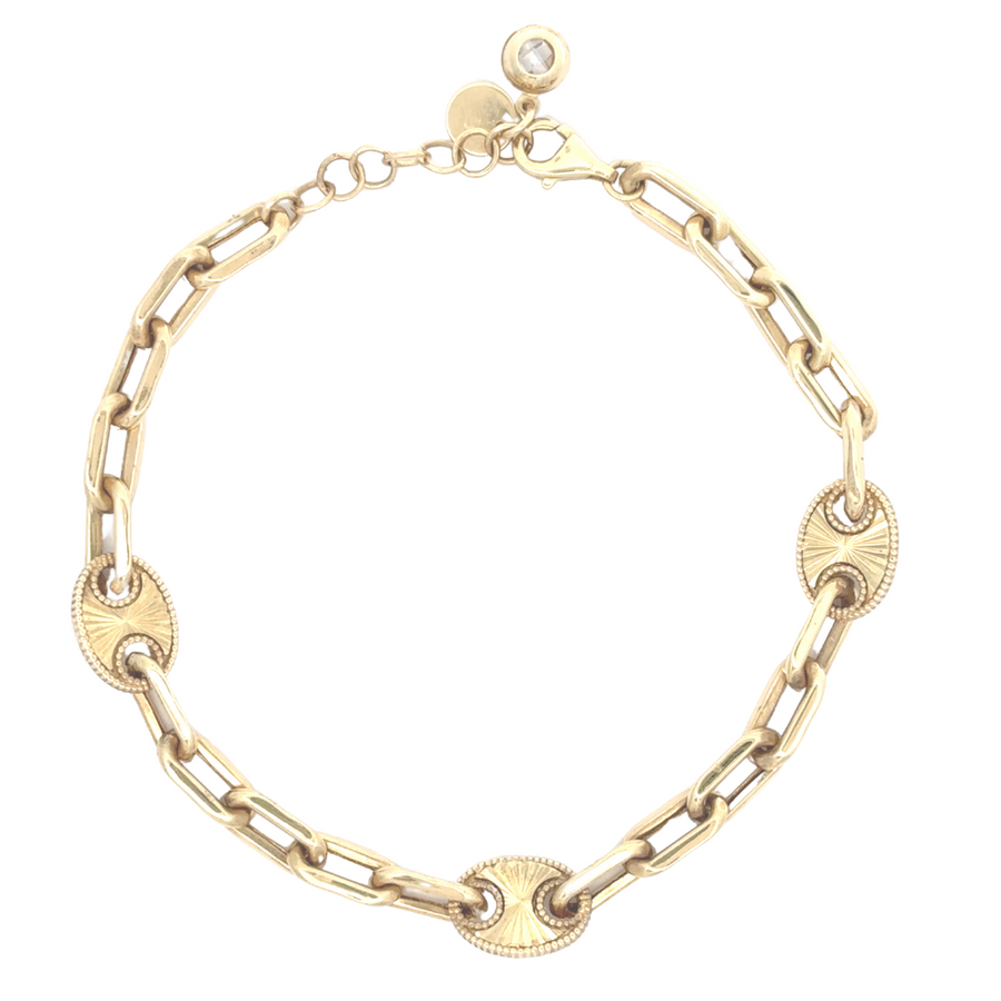 Gold Bracelet - 14k Gold, Adjustable 18-21 cm for Women