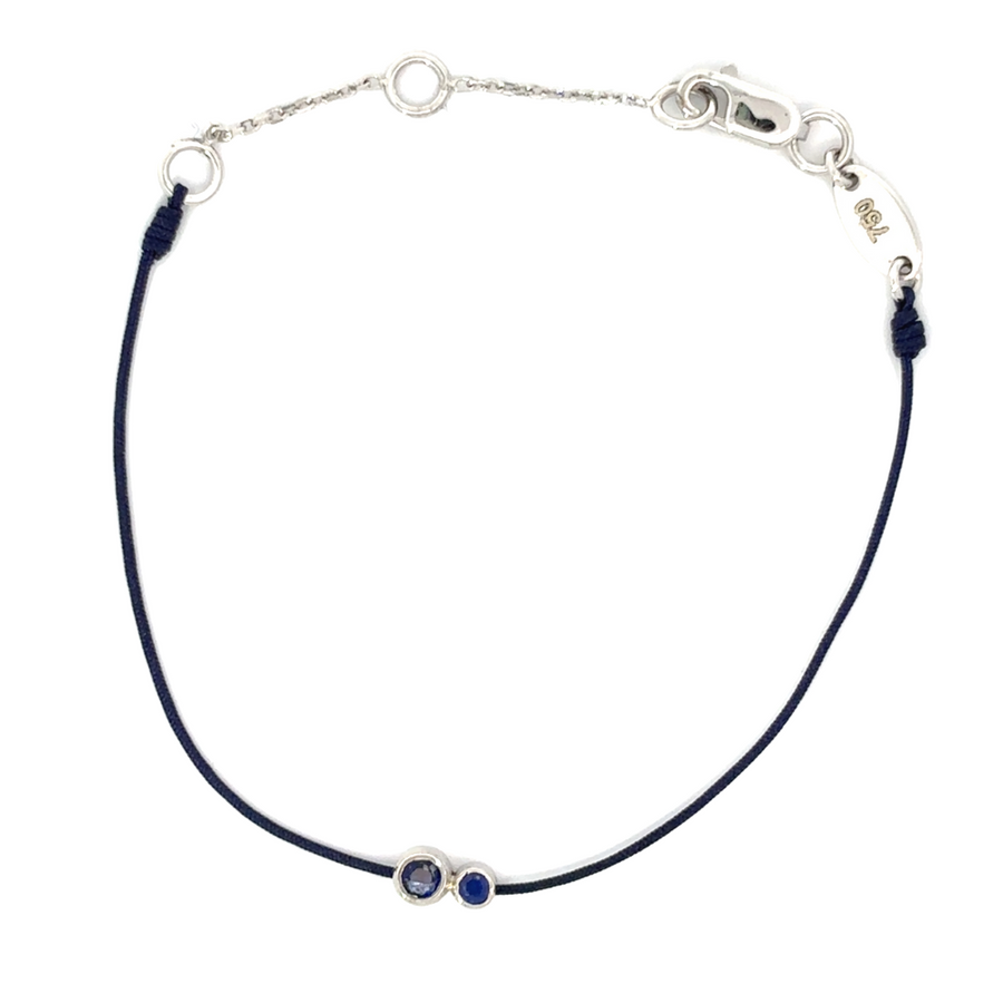 18k White Gold Adjustable Blue Bracelet – Elegant &amp; Chic