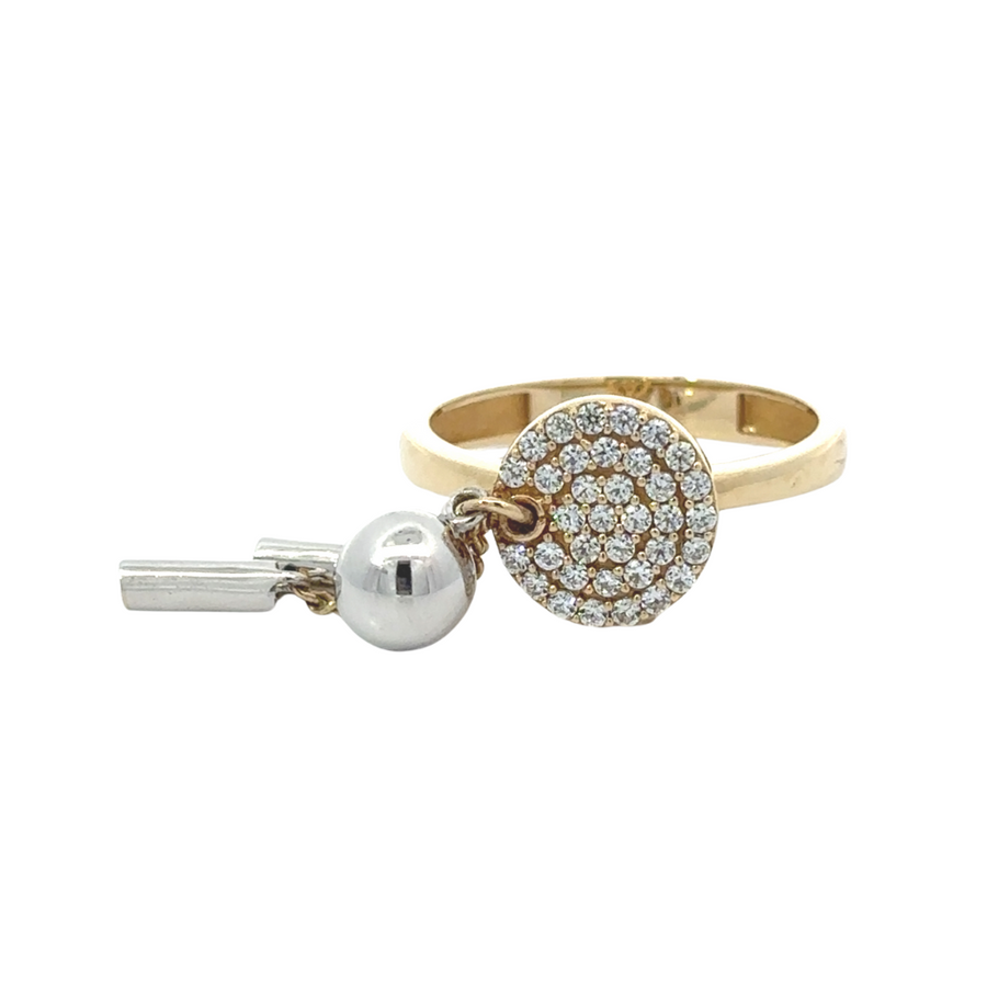 14k Gold Circle CZ Ring – Timeless Sparkle